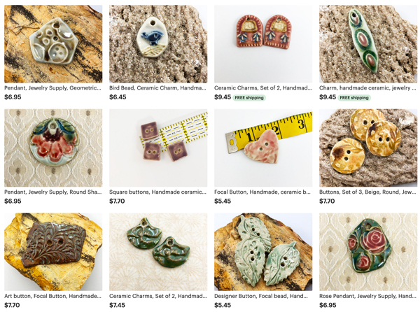 View of Etsy Shop Listings