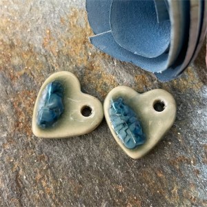 blue and white heart charms